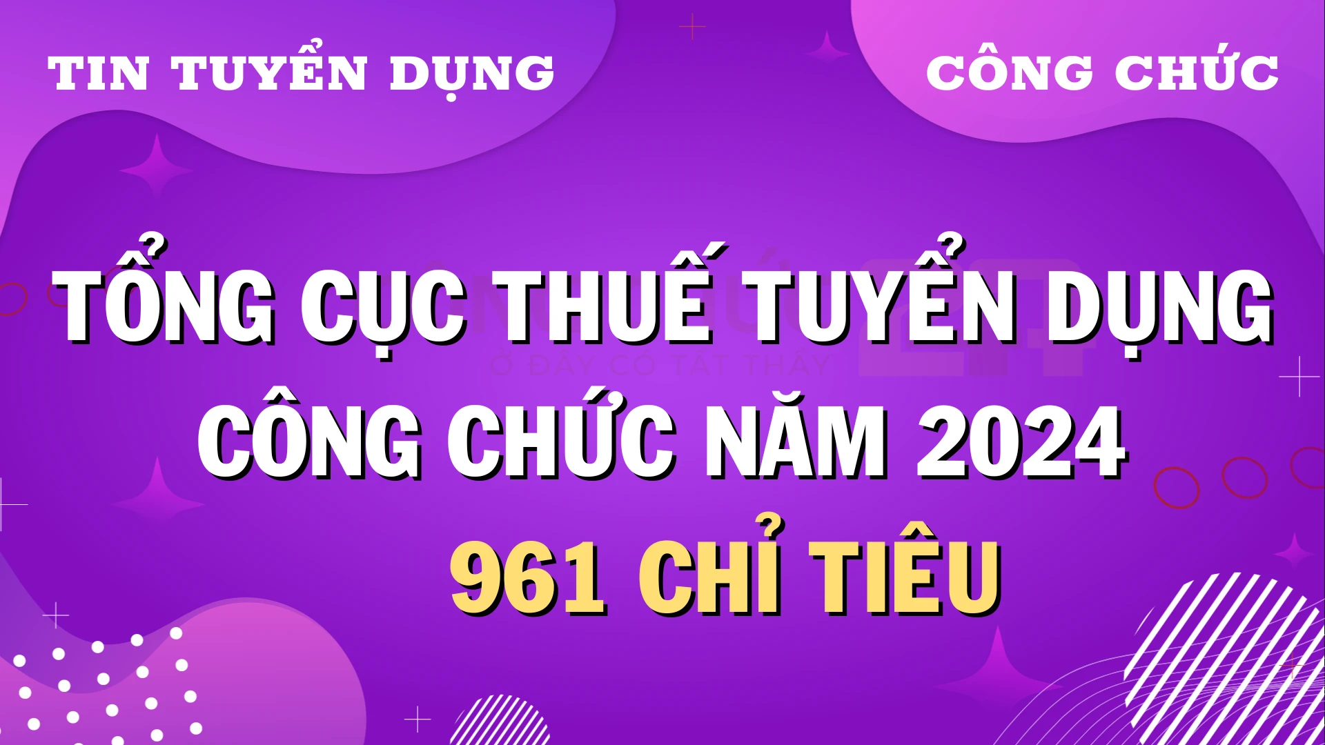 Tuyển dụng công chức Tổng cục Thuế năm 2024